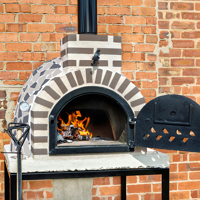 Fuego Mosaic 80 Grey - Medium garden pizza oven